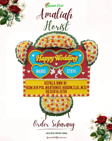 Papan Bunga Pernikahan Tambak Sarioso
